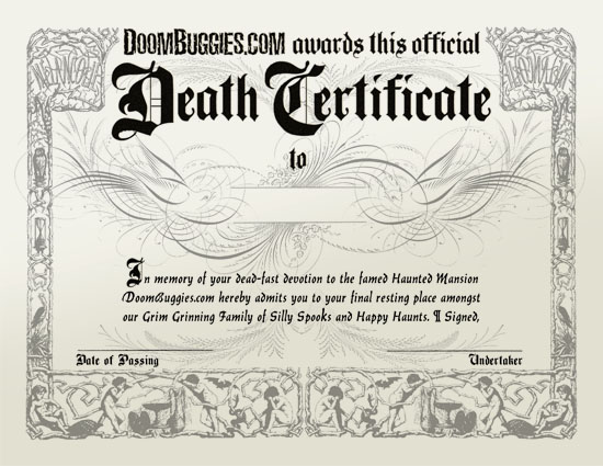 DoomBuggies Death Certificate