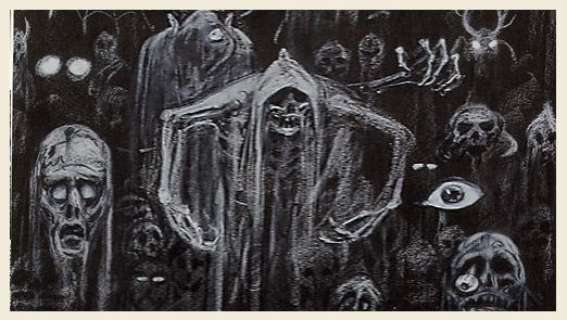 Claude Coats' concept art for Haunted Mansion residents.