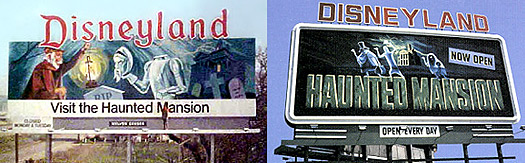 Haunted Mansion outdoor signage, circa 1969.