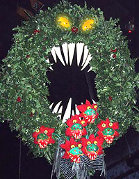 Haunted Mansion Holiday Wreath with Sharp Teeth