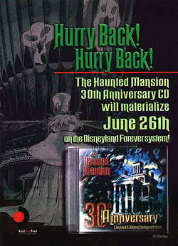 Haunted Mansion 30th anniversary CD advertising standee